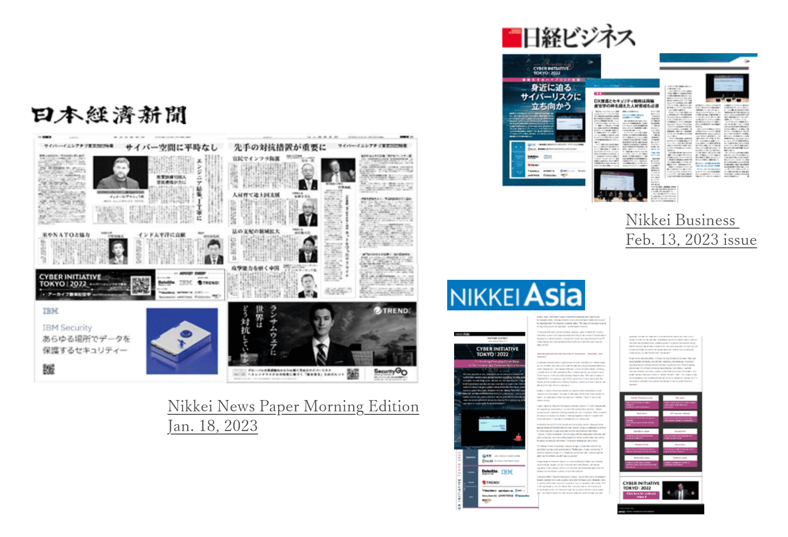 Media appearance:The Nikkei,The Nikkei Business Daily and Nikkei Asia