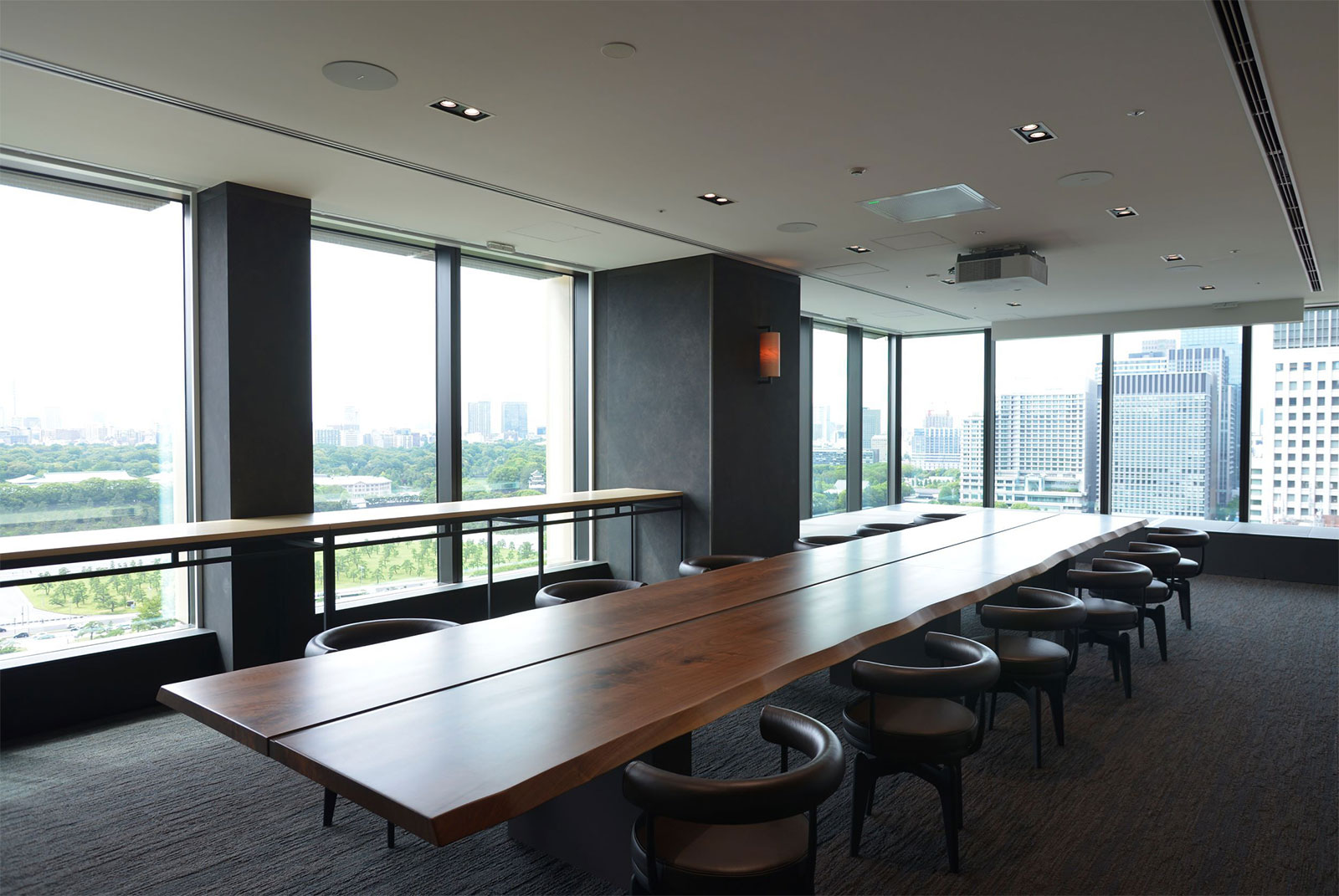 The "calm room" with a spectacular view that is also used for lunch and evening receptions during sessions.