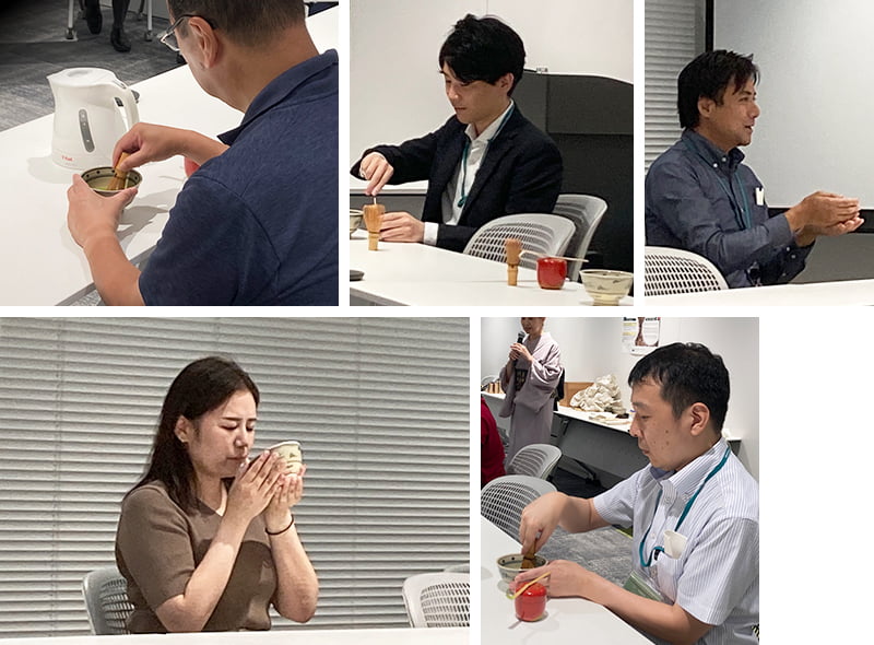 Employees experiencing making light green tea