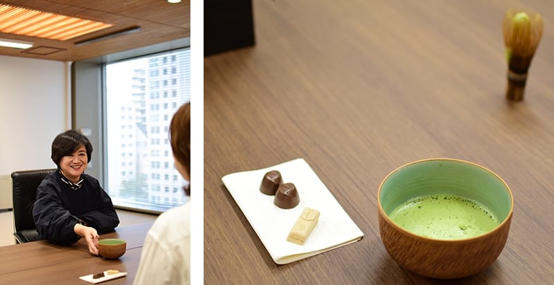 Make matcha yourself and serve it to employees who come to greet their retirement etc.